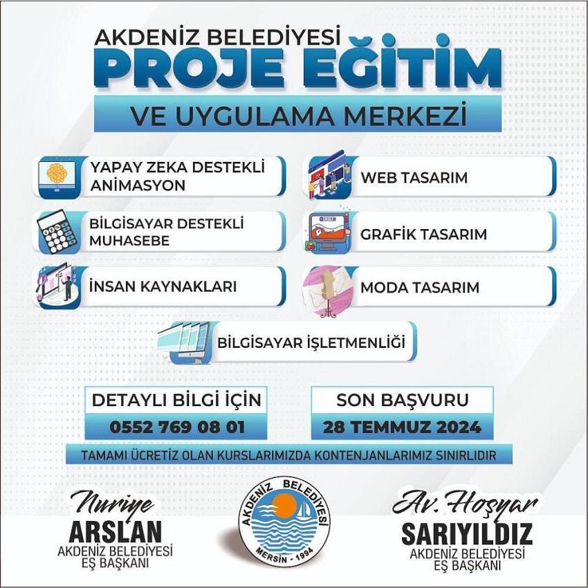 Akdeniz'de Proje Eğitim ve Uygulama Merkezinde kurslar başlıyor