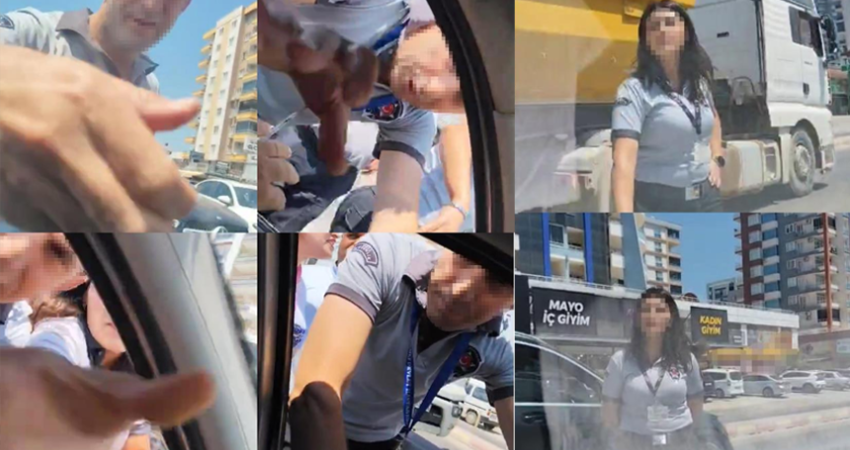 Hastanenin güvenlikçileri, hatalı park ettiğini ileri sürdükleri aracın önünü kesti